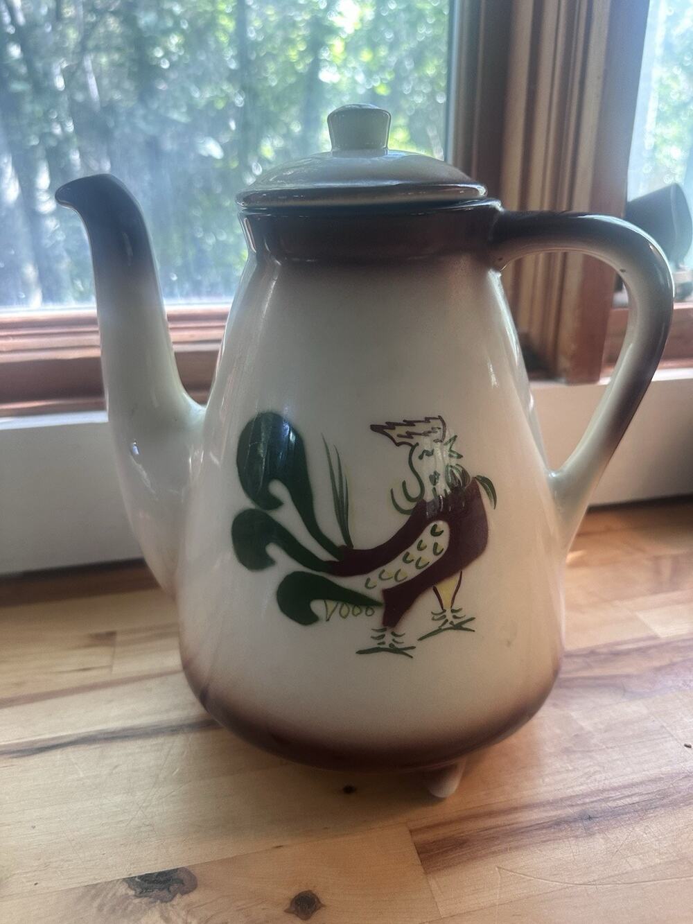 Vintage Brock of California Chanticleer Rooster Tea Pot 50s MCM Farmhouse Kitsch